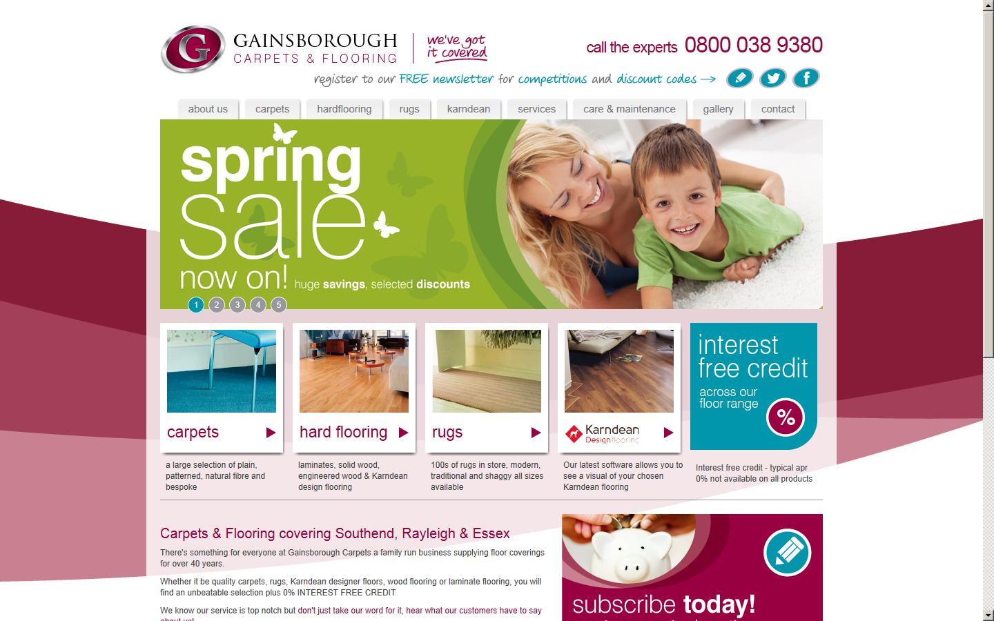 gainsborough carpets Website