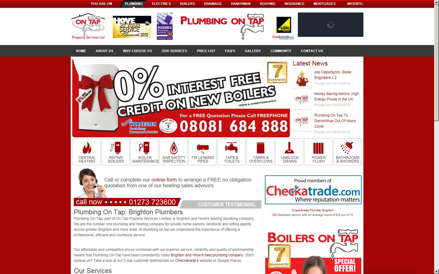 Plumbing On Tap Limited Website