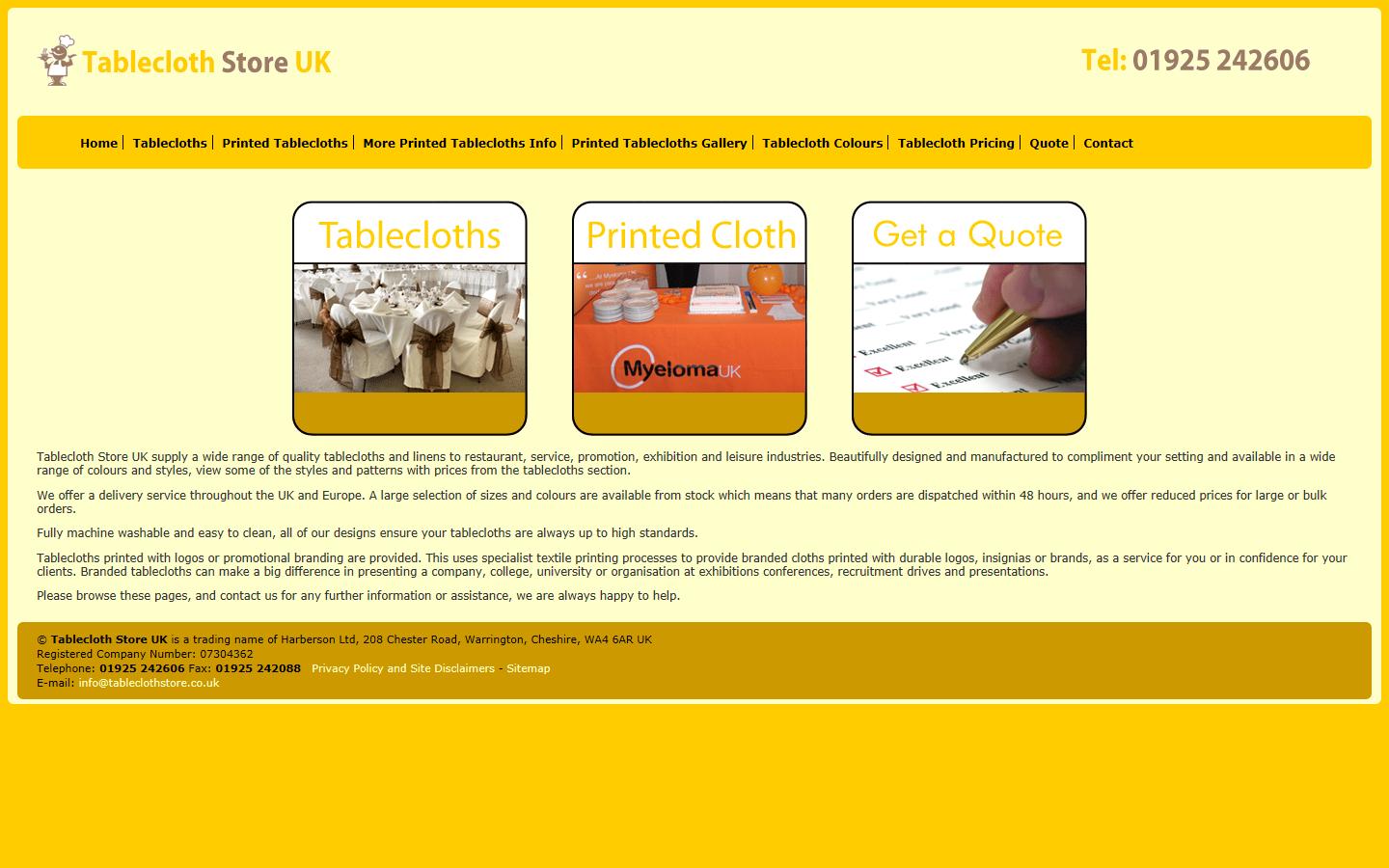 Tablecloth Store UK Website