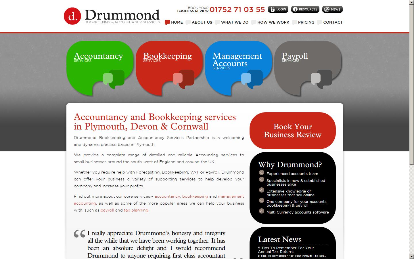 Drummond Bookkeeping & Accountancy Services LLP Website