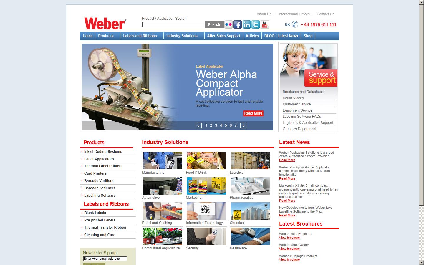 Weber Packaging Solutions Website