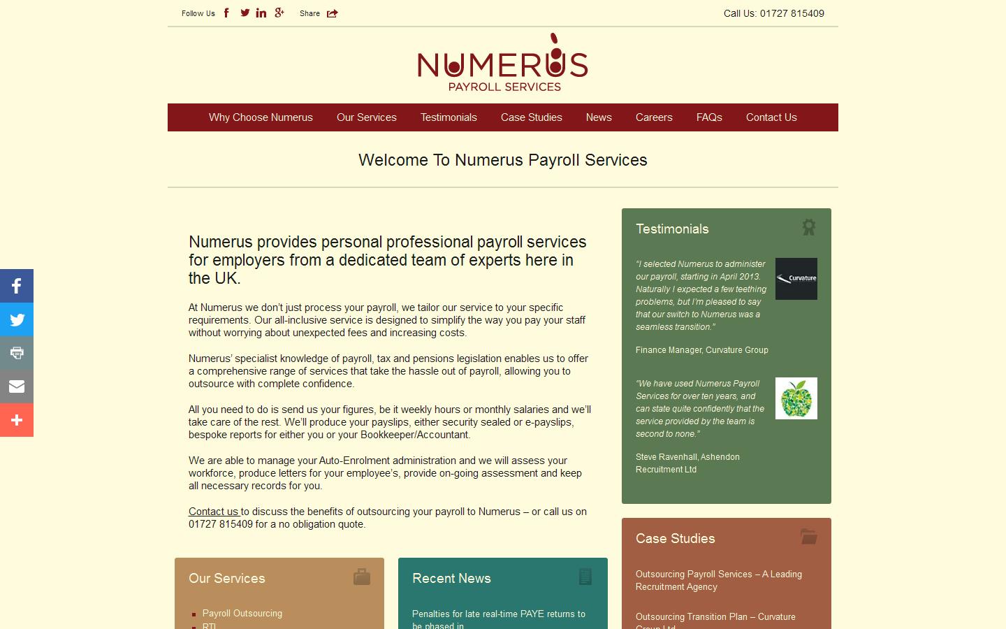 Numerus Payroll Service Website
