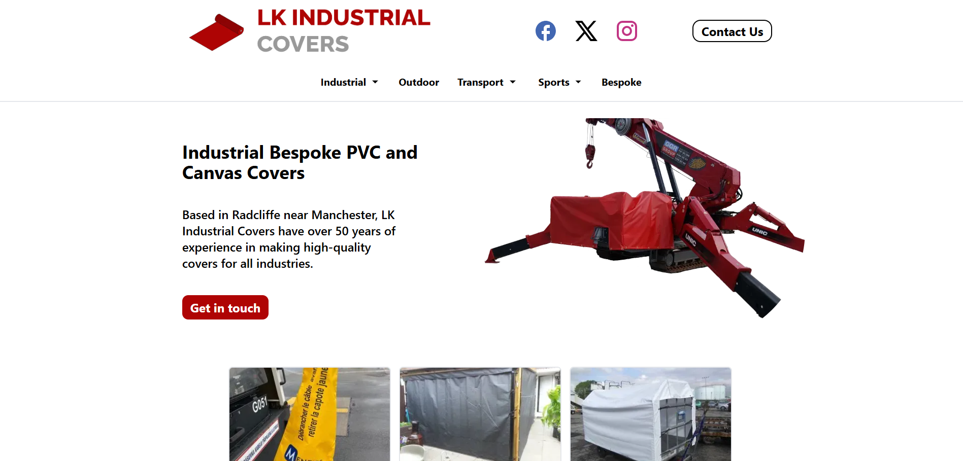 LK Industrial Covers Website