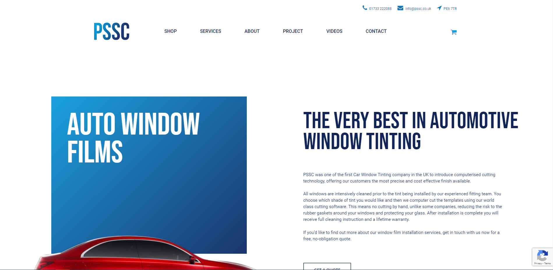 PSSC Window Films Ltd Website
