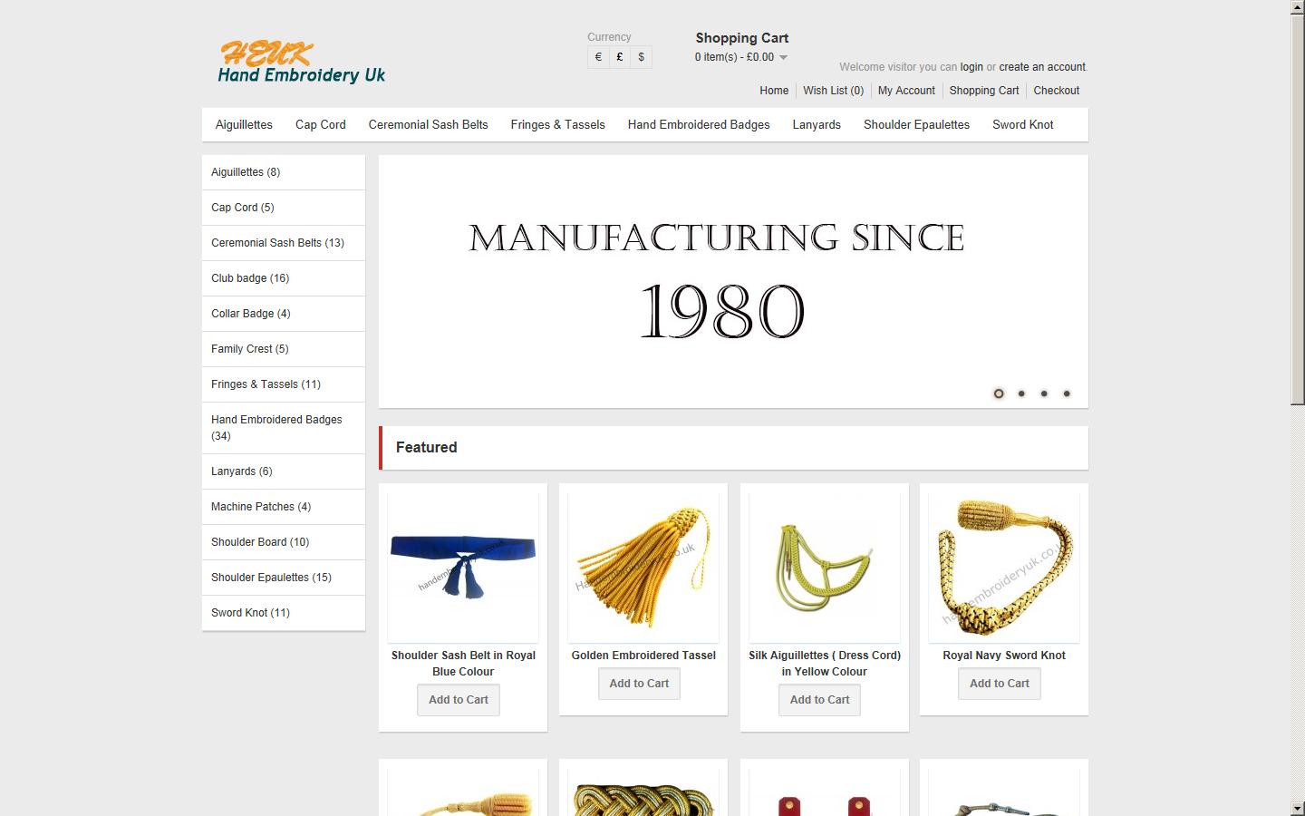 Hand Embroidery UK Website