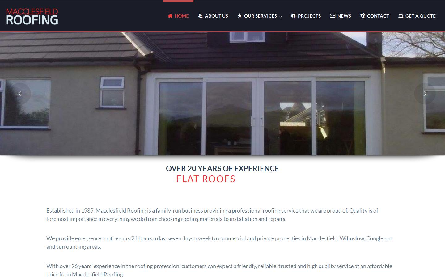 Macclesfield Roofing Contractors Website