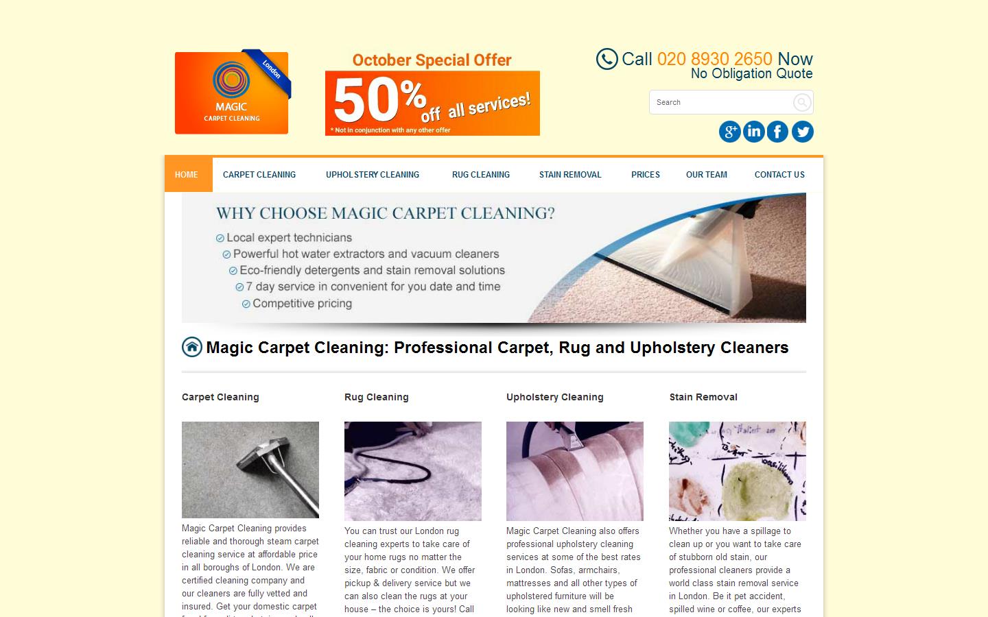 Magic Carpet Cleaning Ltd Website