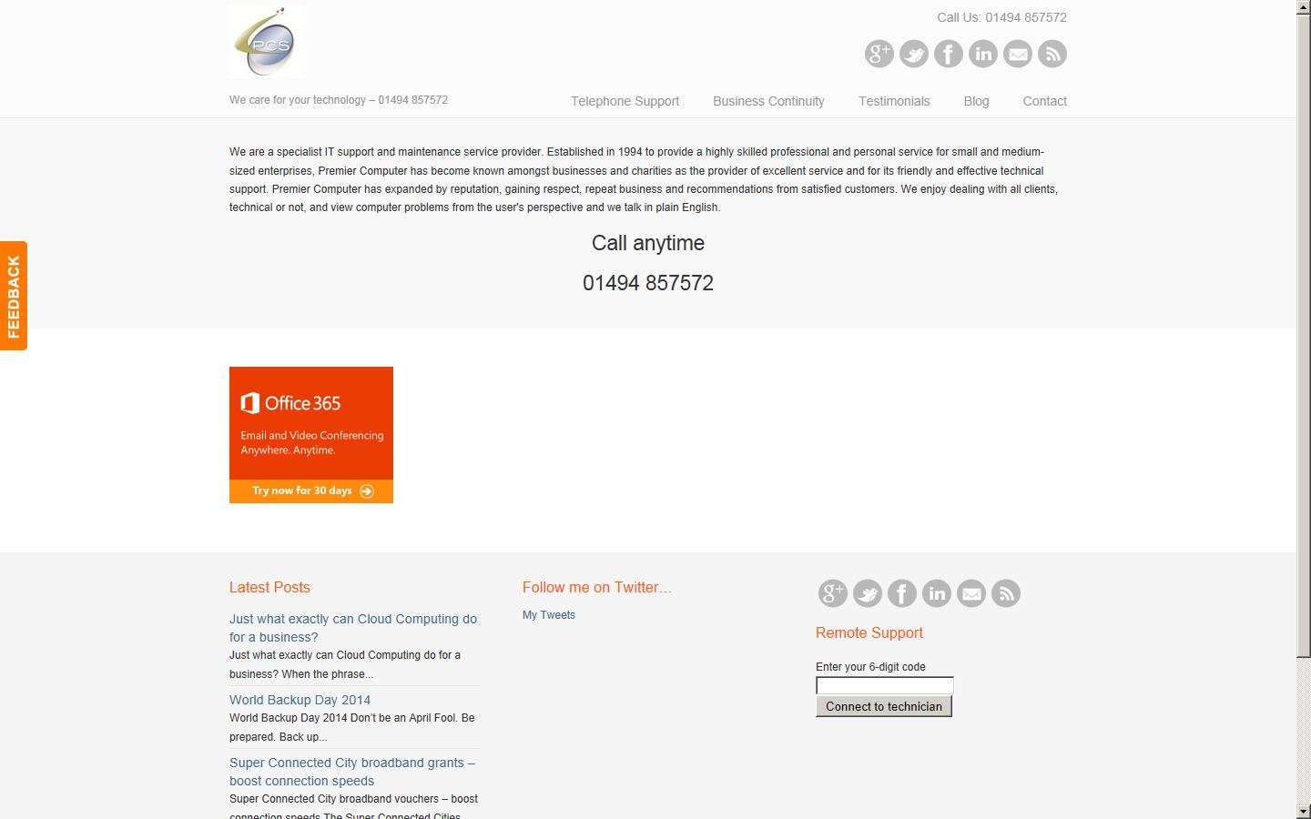 Premier Computer IT Support Website