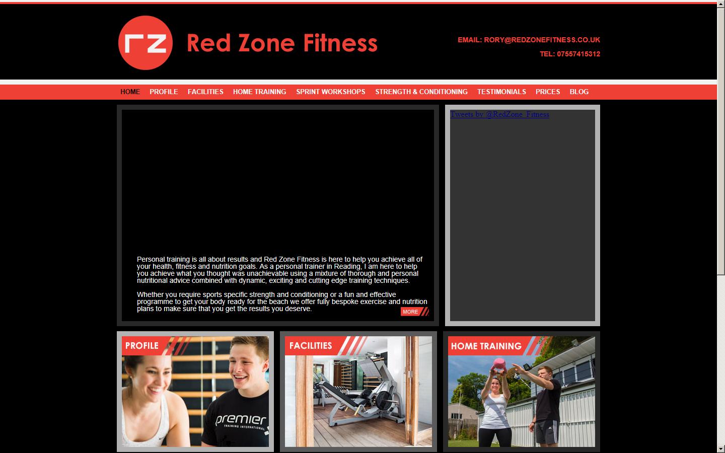 Red Zone Fitness Website