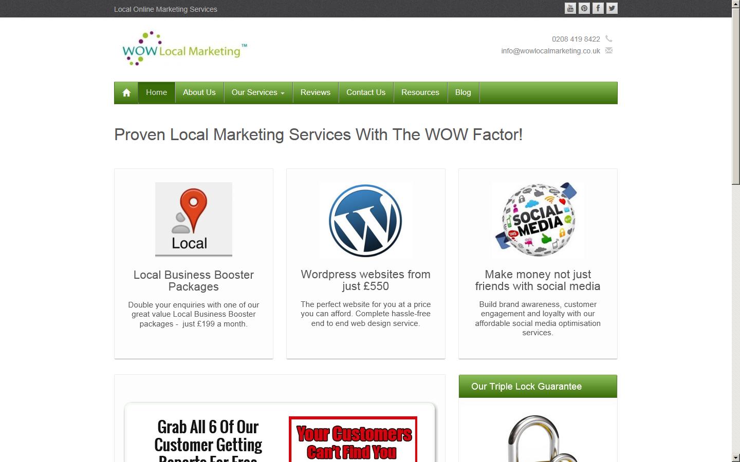 WOW Local Marketing Website