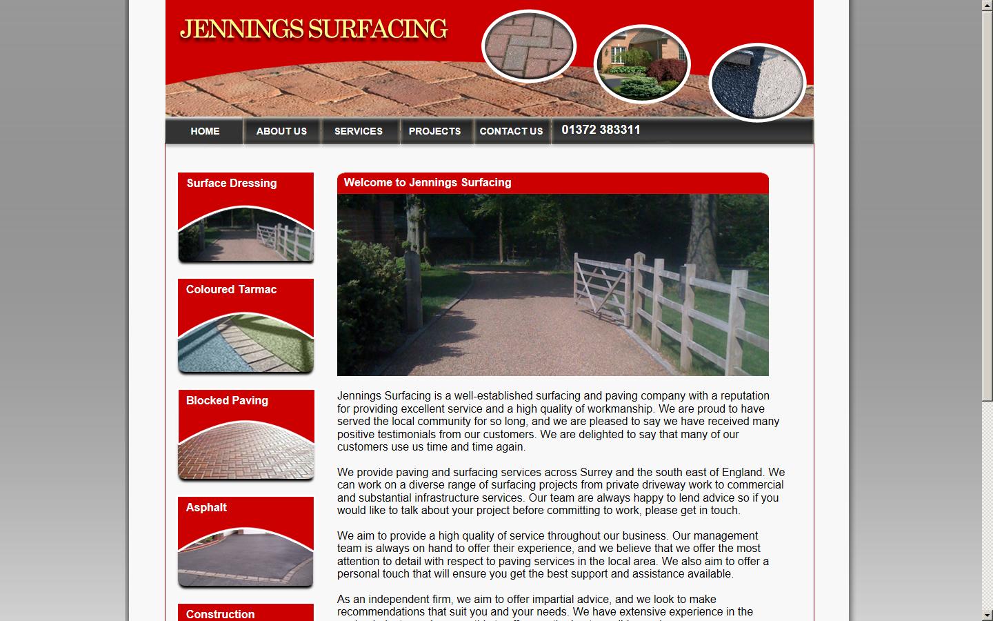 Jennings Surfacing Website