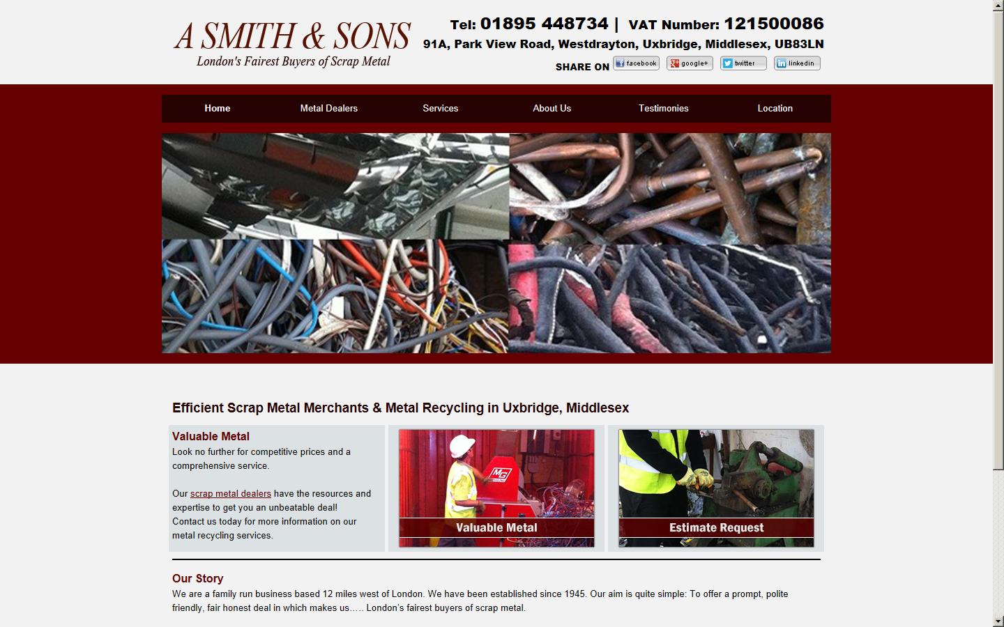 A Smith & Sons Website