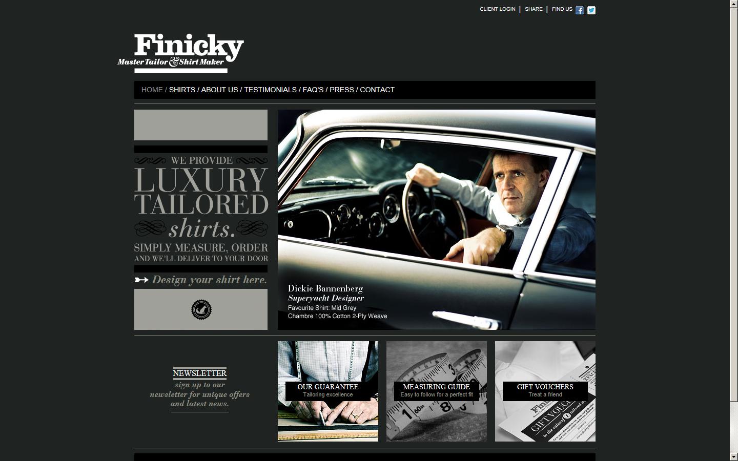 Finicky Shirts Website
