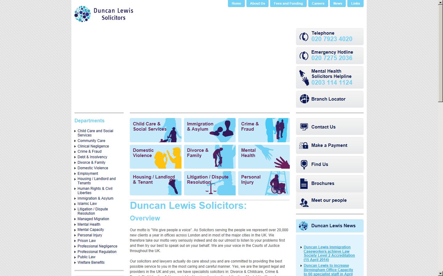 Duncan Lewis Solicitors Website