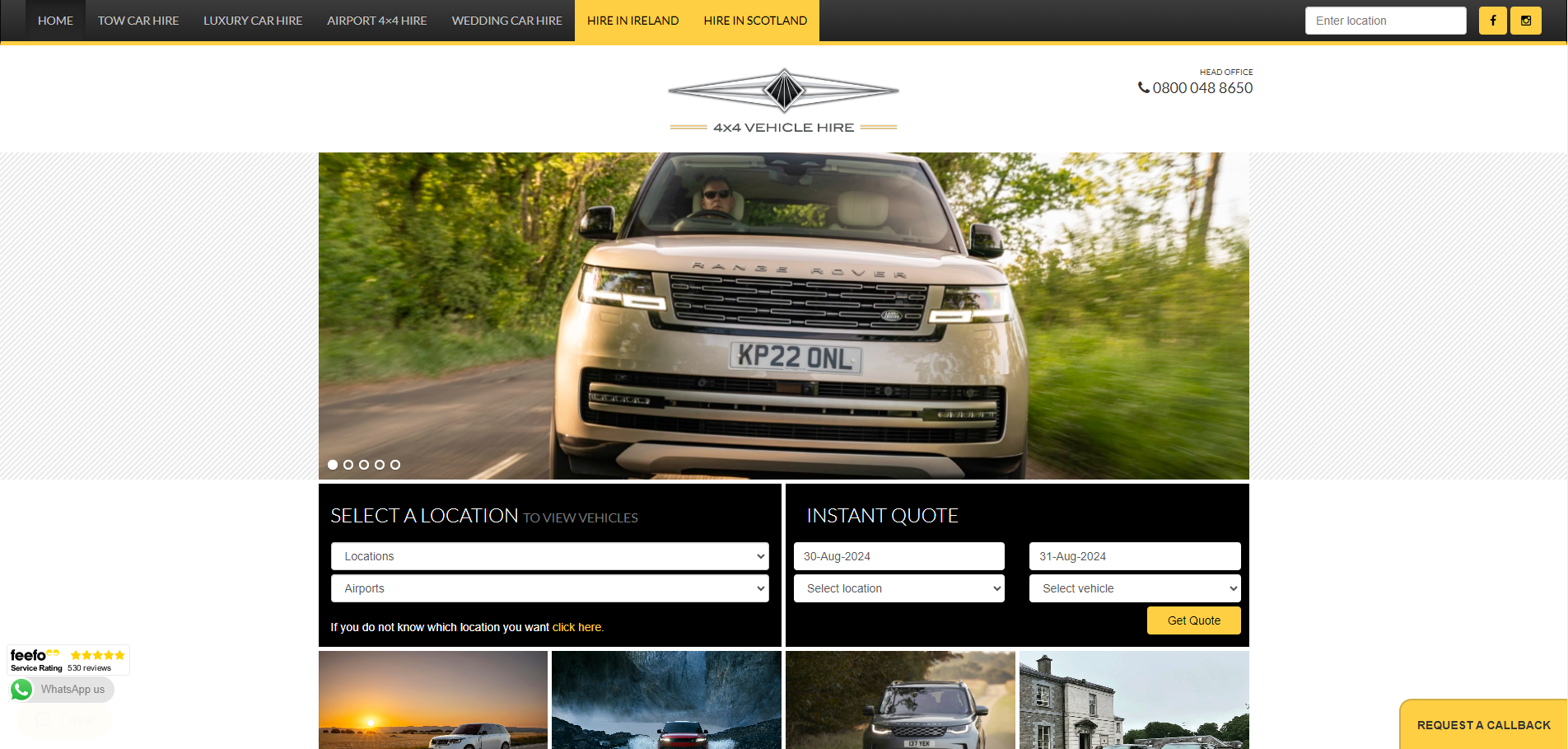 4x4 Vehicle Hire Birmingham Website