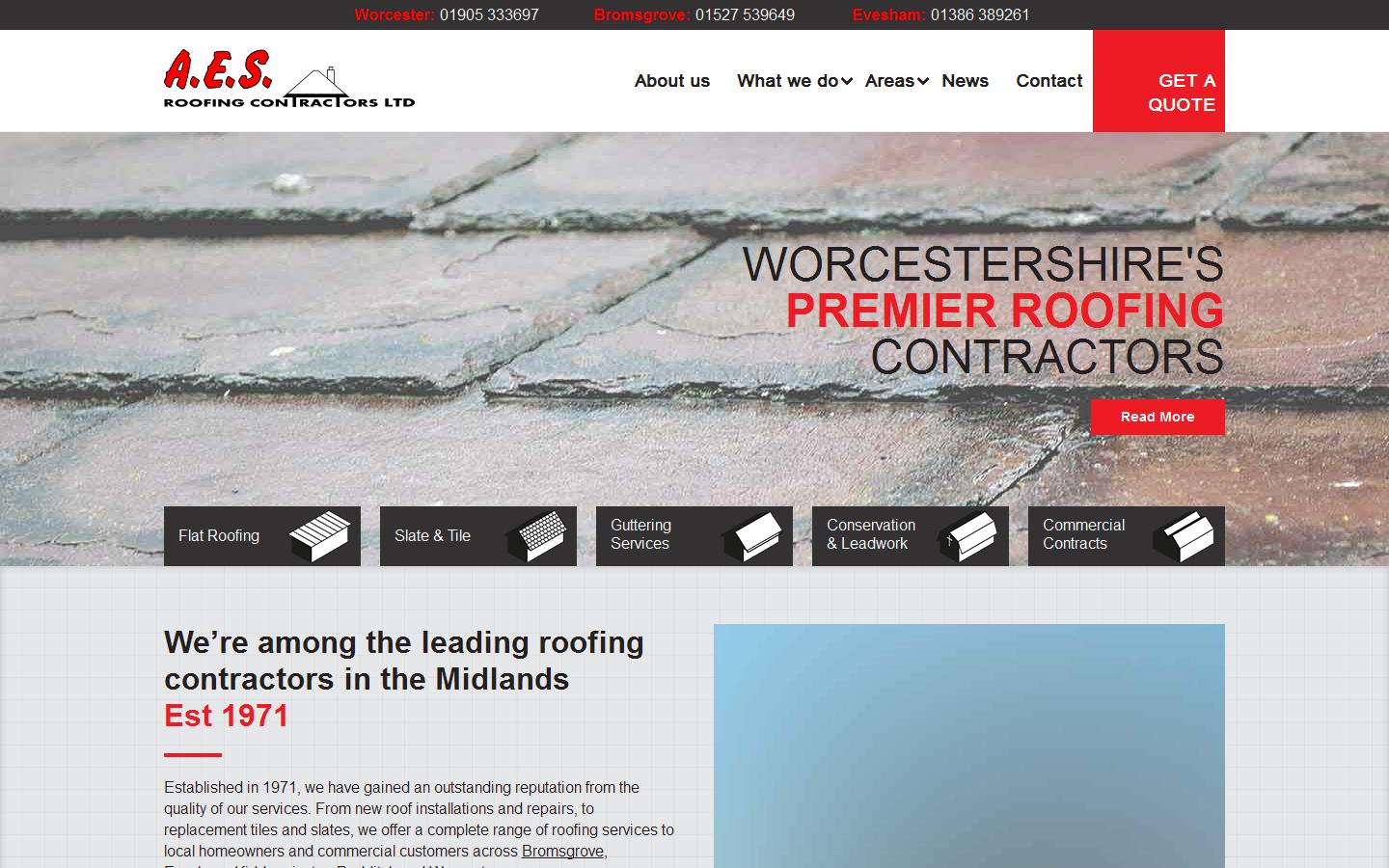 AES Roofing Contractors Ltd Website