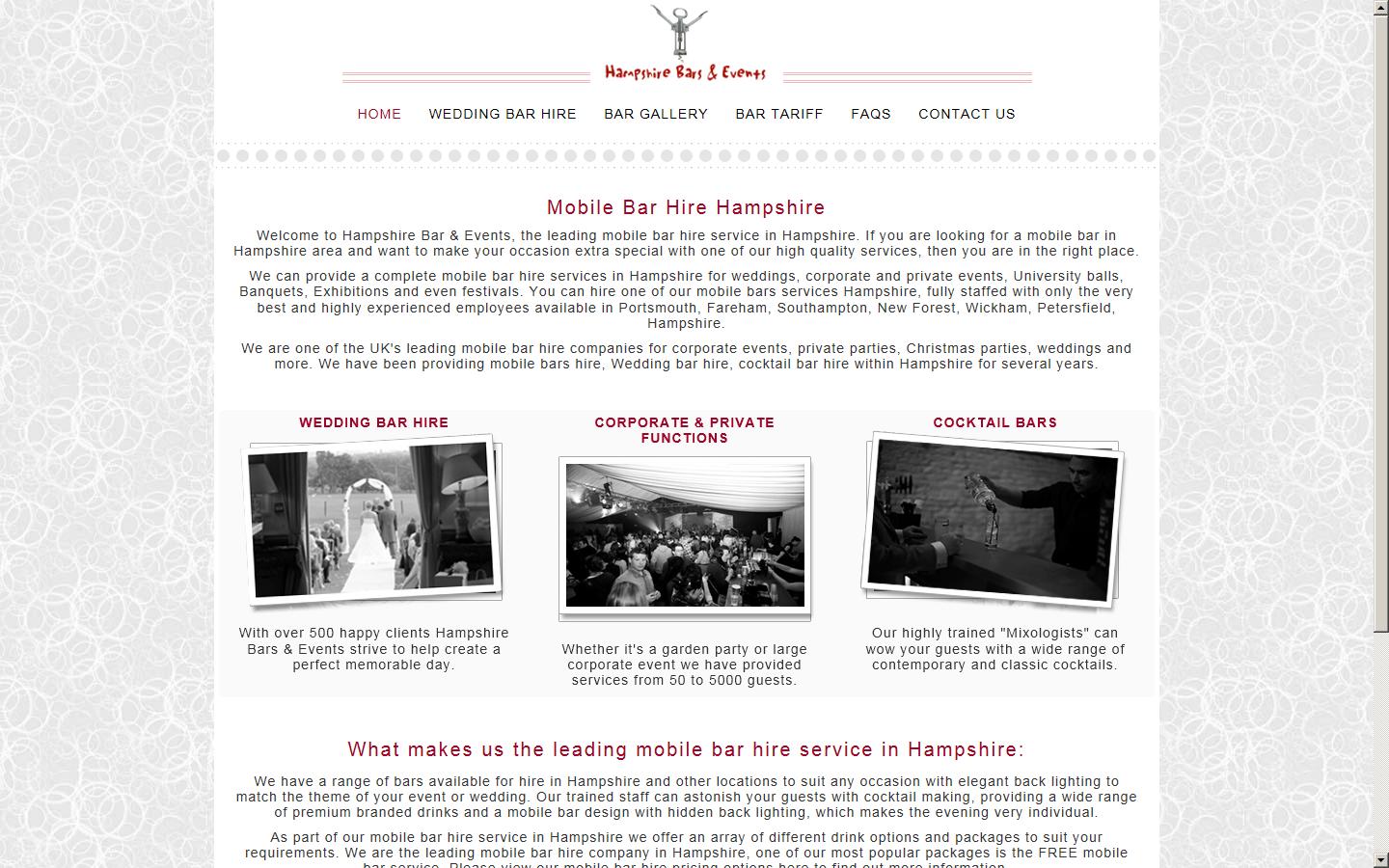Hampshire Bar & Events Website
