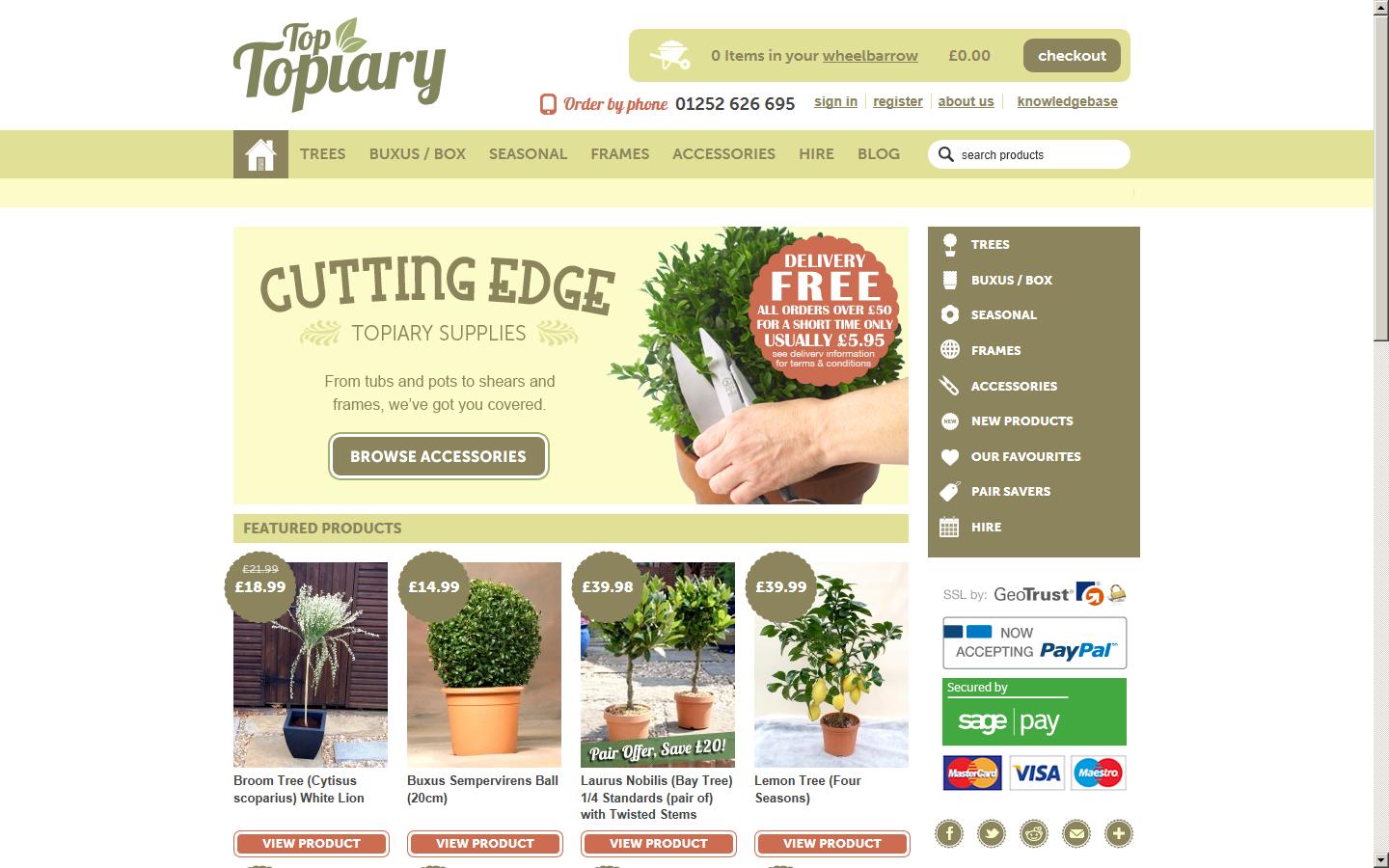 Toptopiary Ltd Website