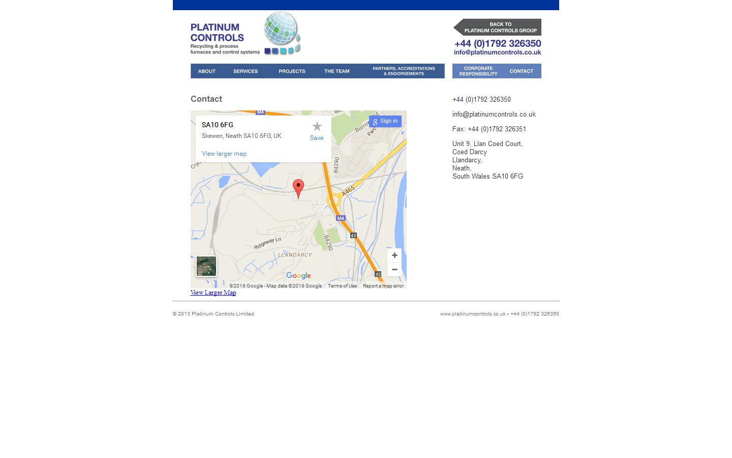 Platinum Controls Website