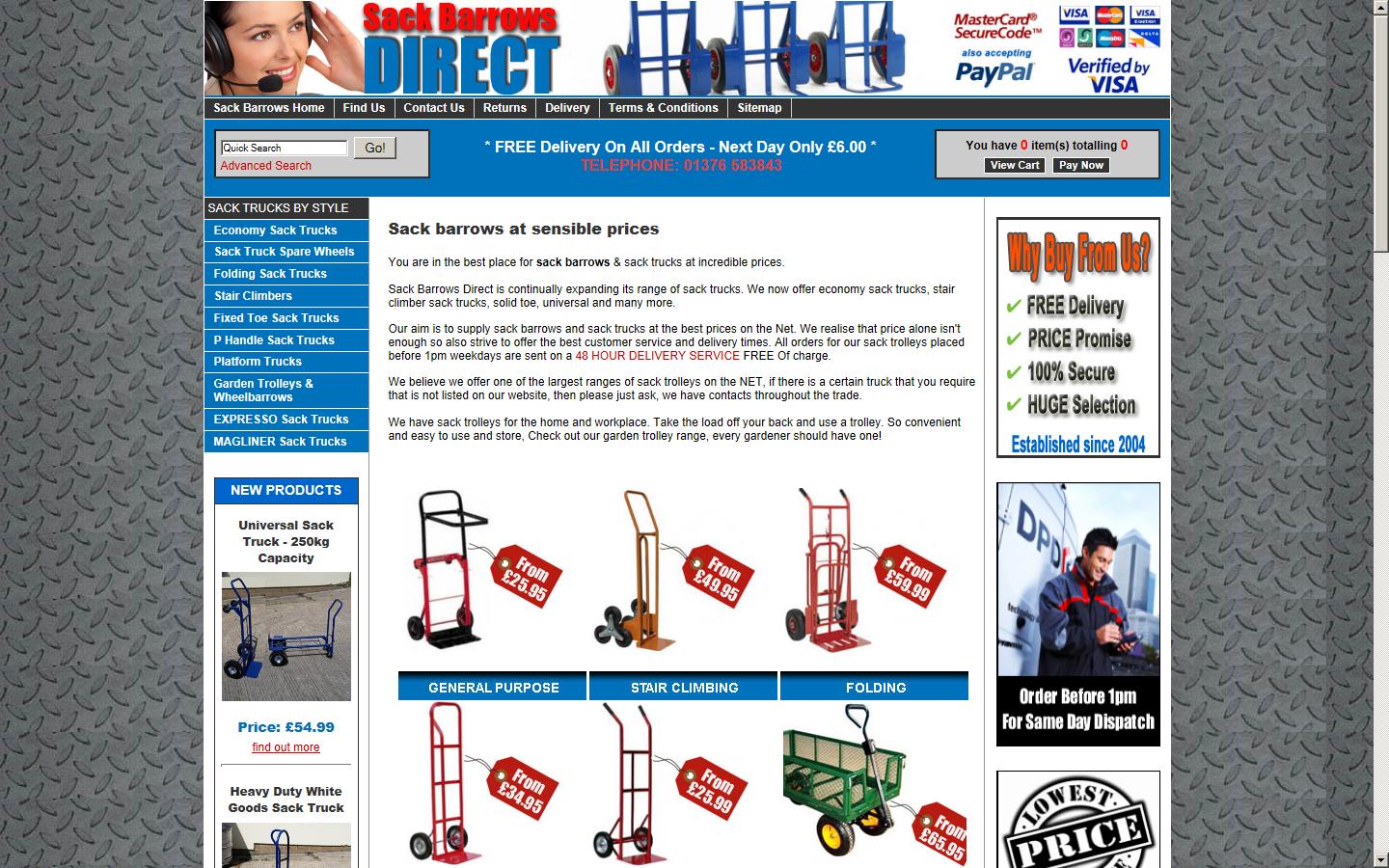 Sack Barrows Direct Website