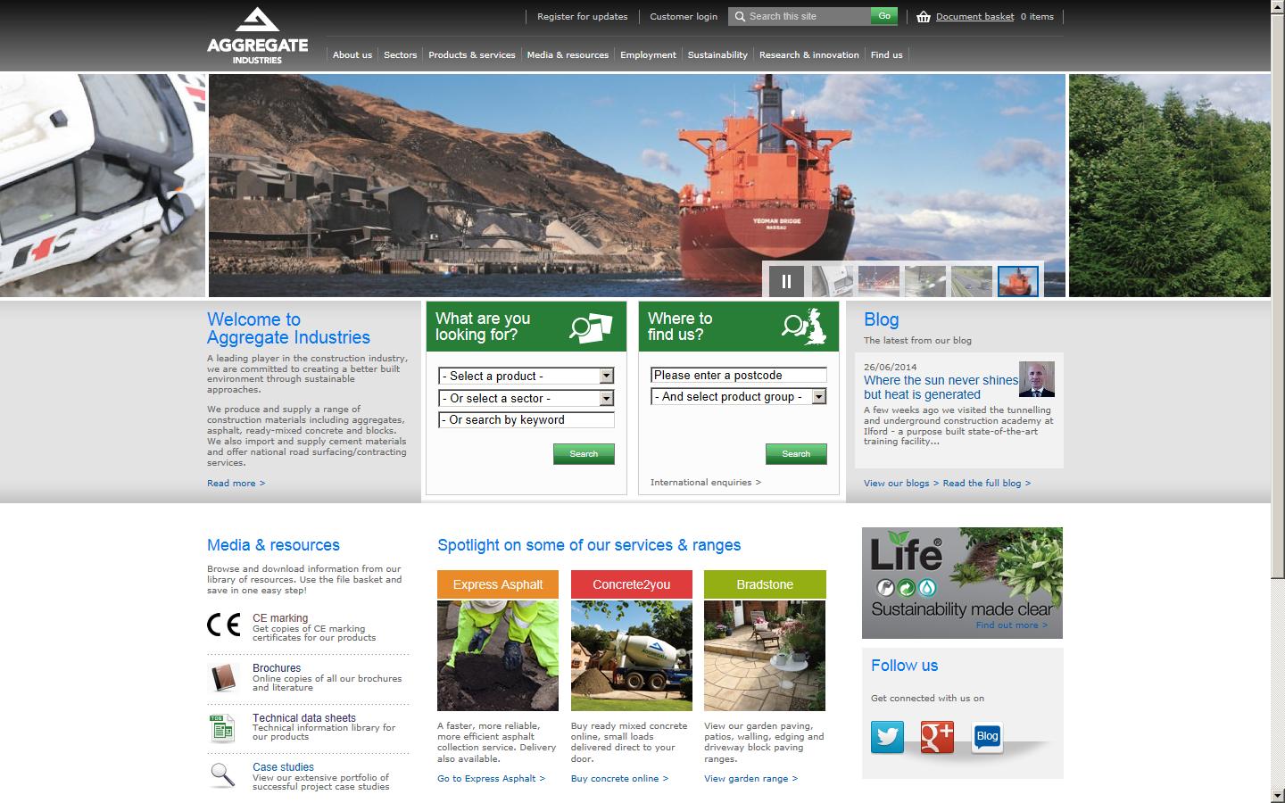 Aggregate Industries Website
