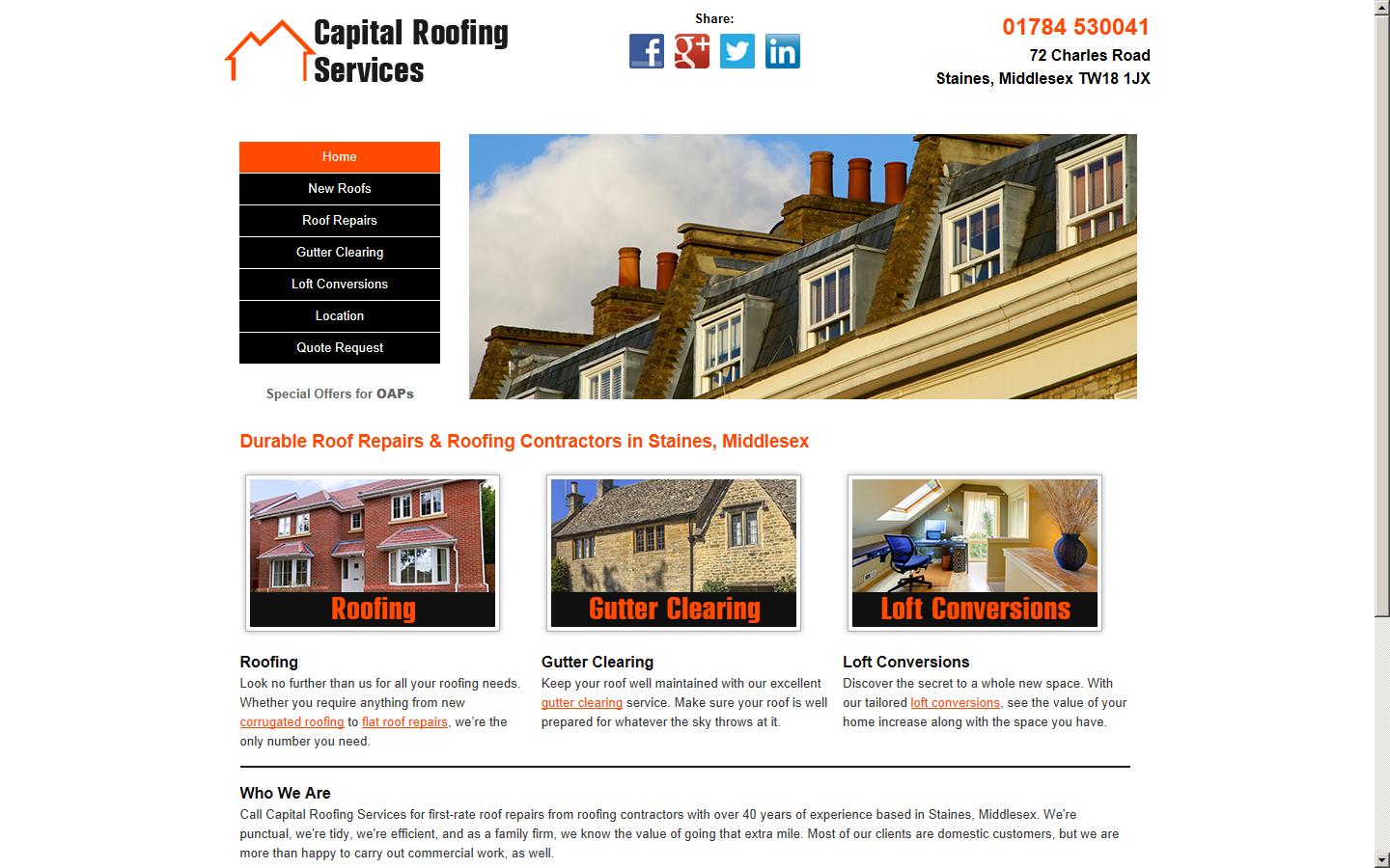 Capital Roofing Services Website