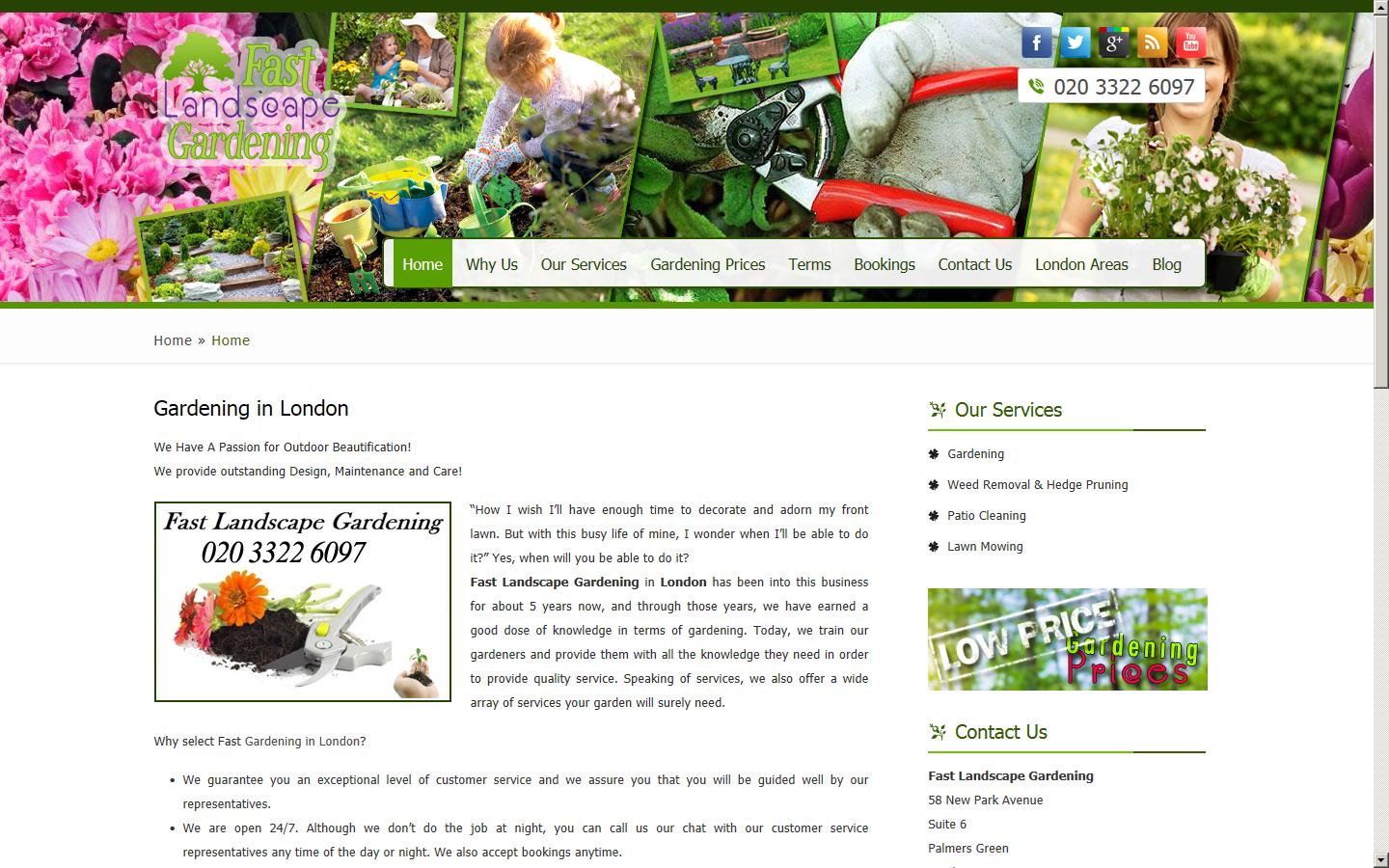Fast Landscape Gardening Website