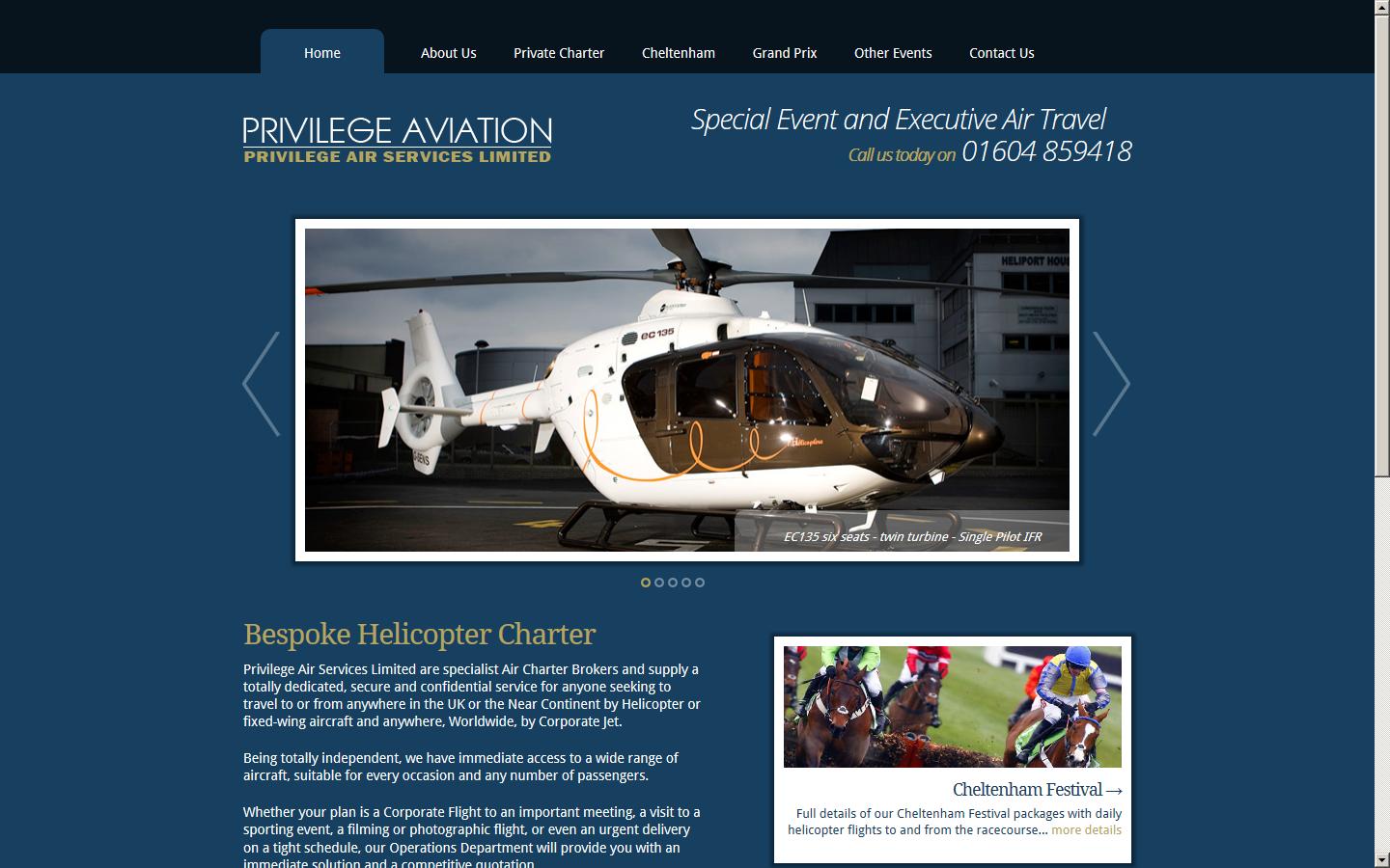 Privilege Air Services Ltd Website