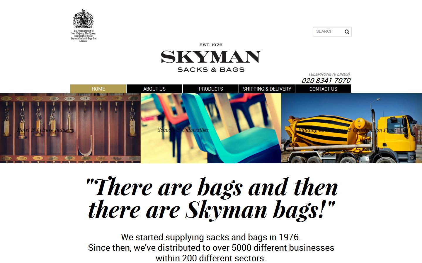 Skyman Sacks Website