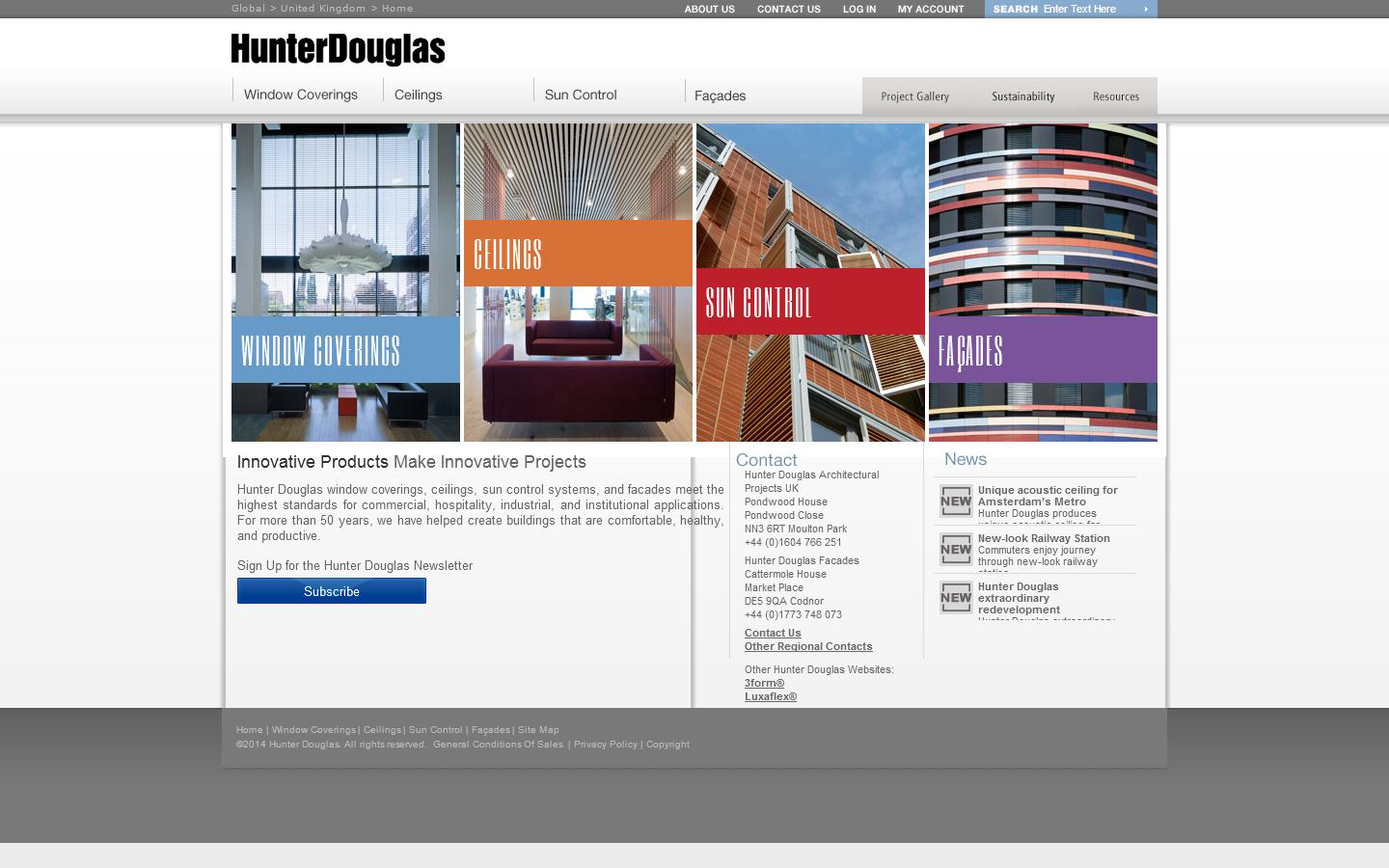 Hunter Douglas Website