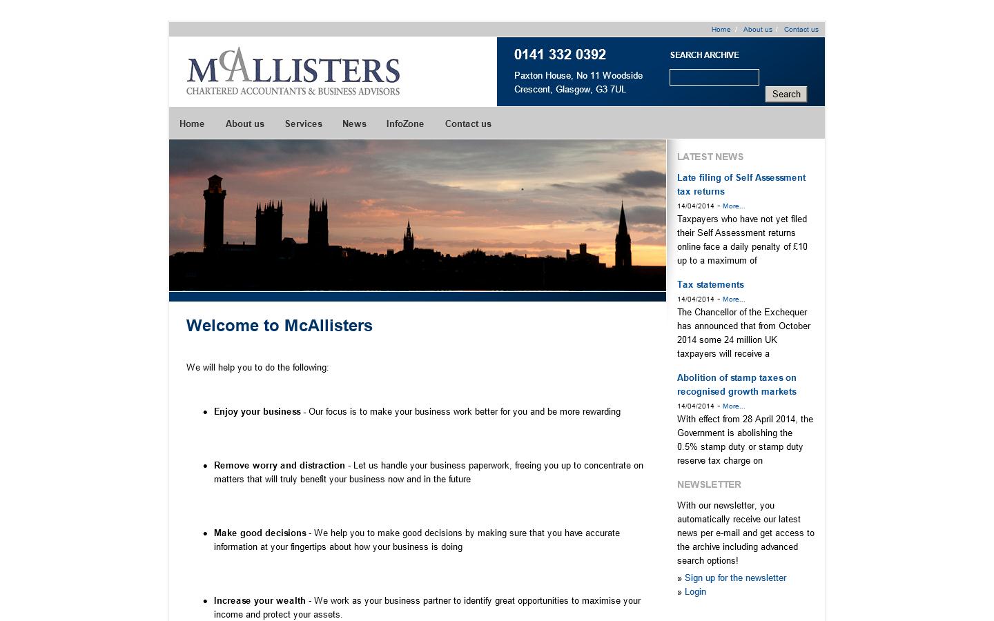 McAllisters Accountants Website