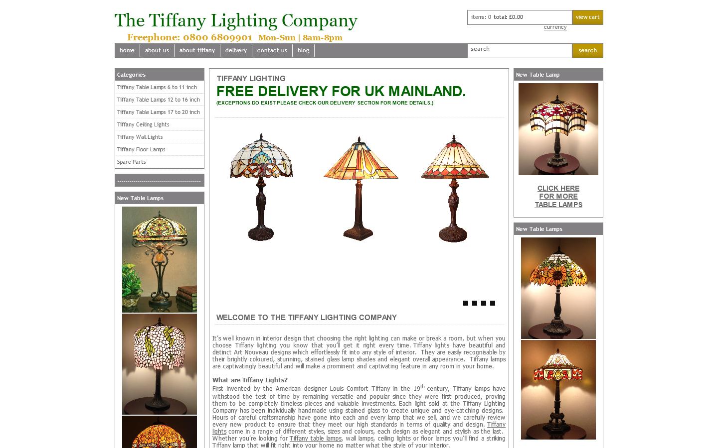 The Tiffany Lighting Company Website
