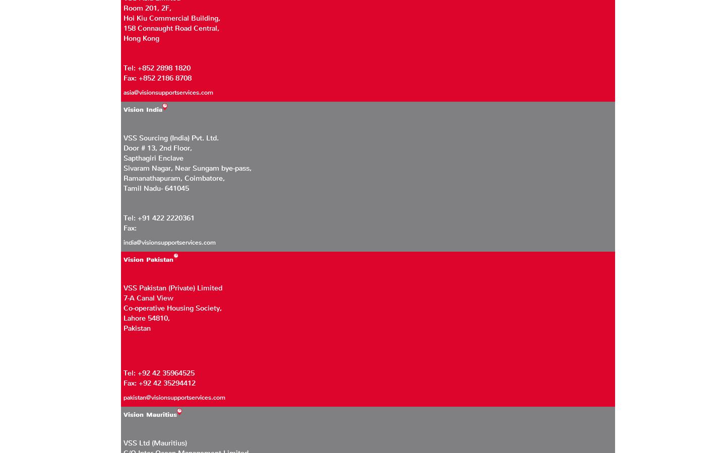 Vision Support Services Website