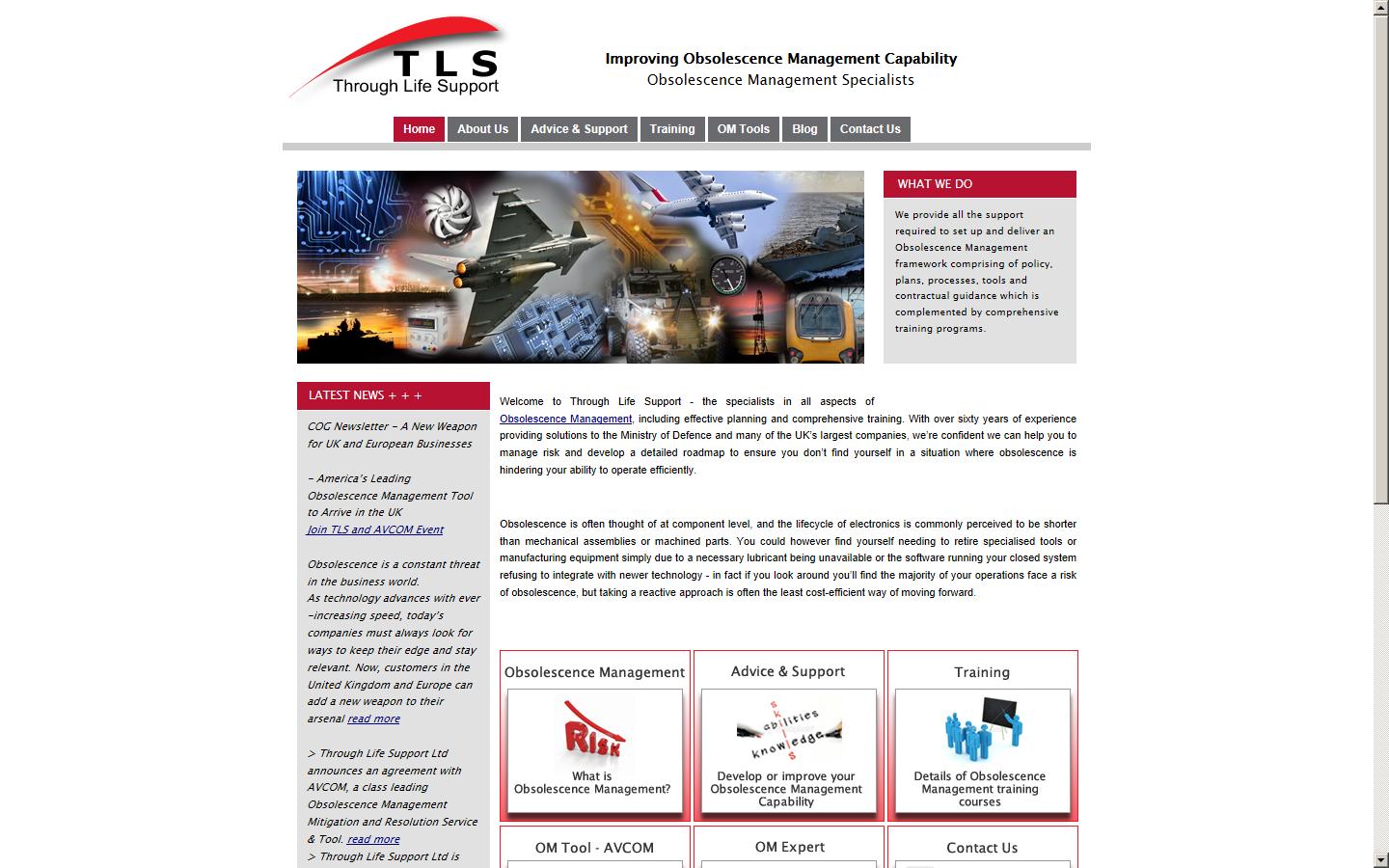 Through Life Support Ltd Website