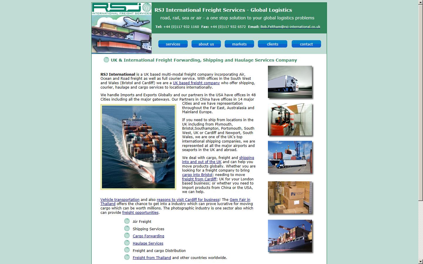 RSJ International Freight Website