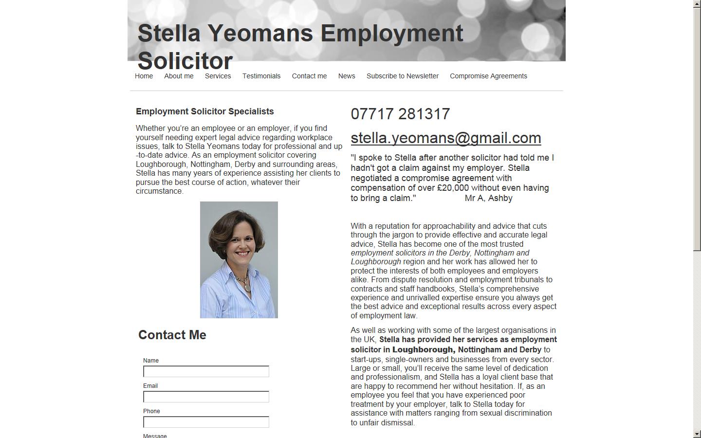 Stella Yeomans Employment Solicitor Website
