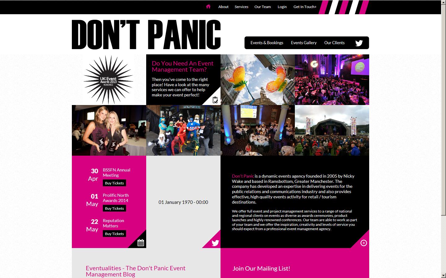 Don&rsquo;t Panic Website