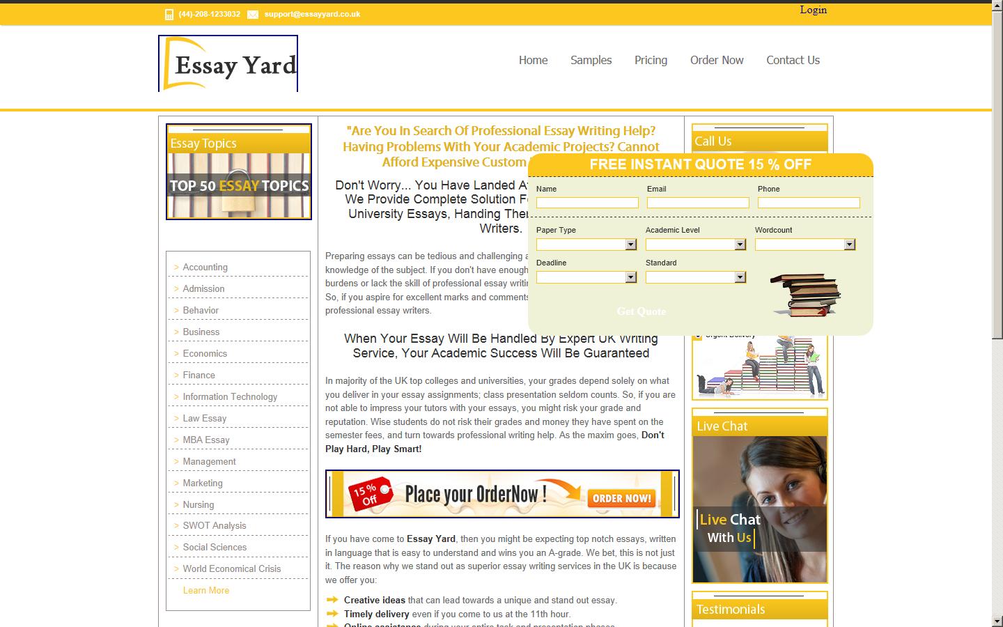 Essay Yard Website