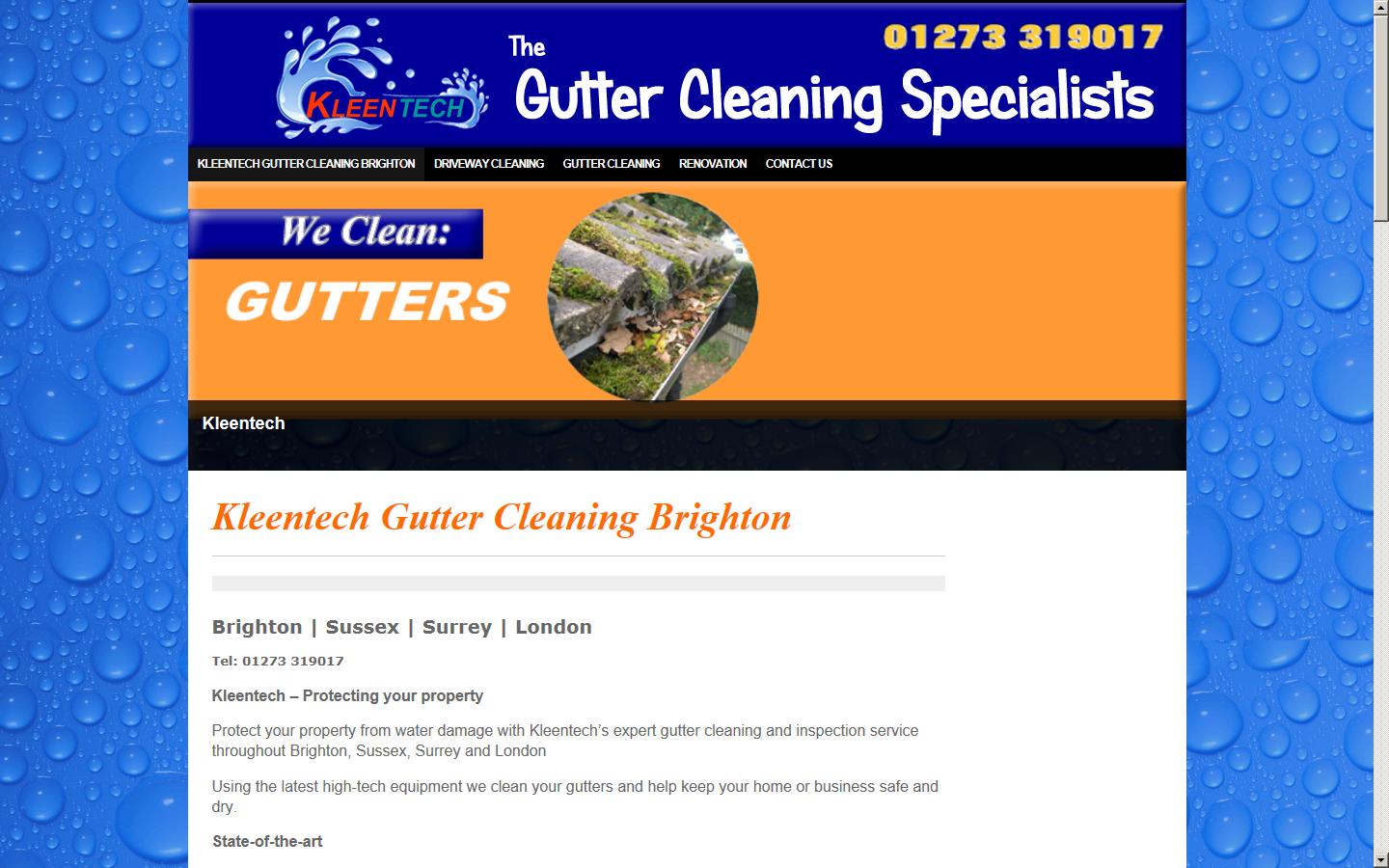 Kleentech &minus; Gutter Cleaning Brighton Website