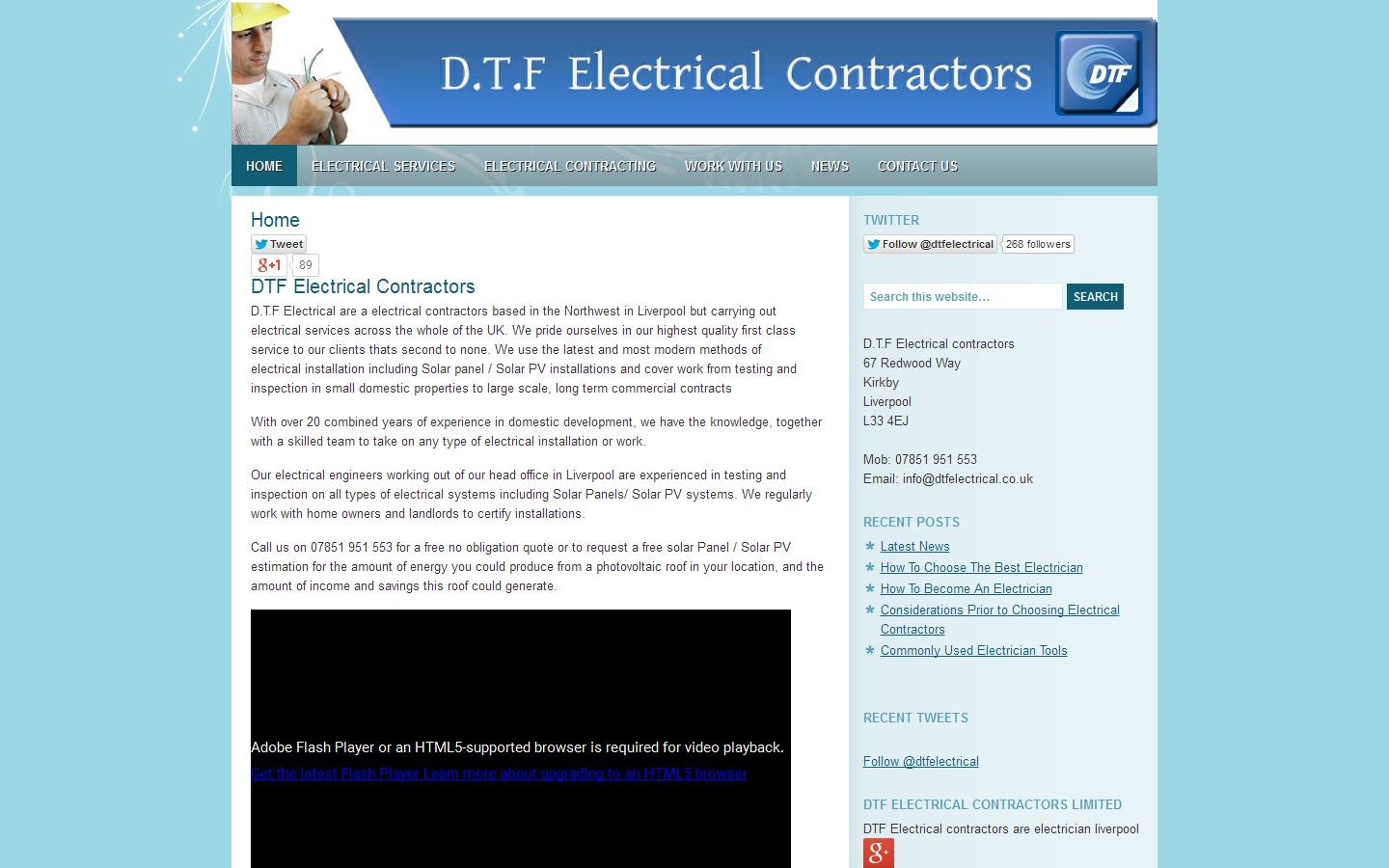 D.T.F Electrical Contractors Website