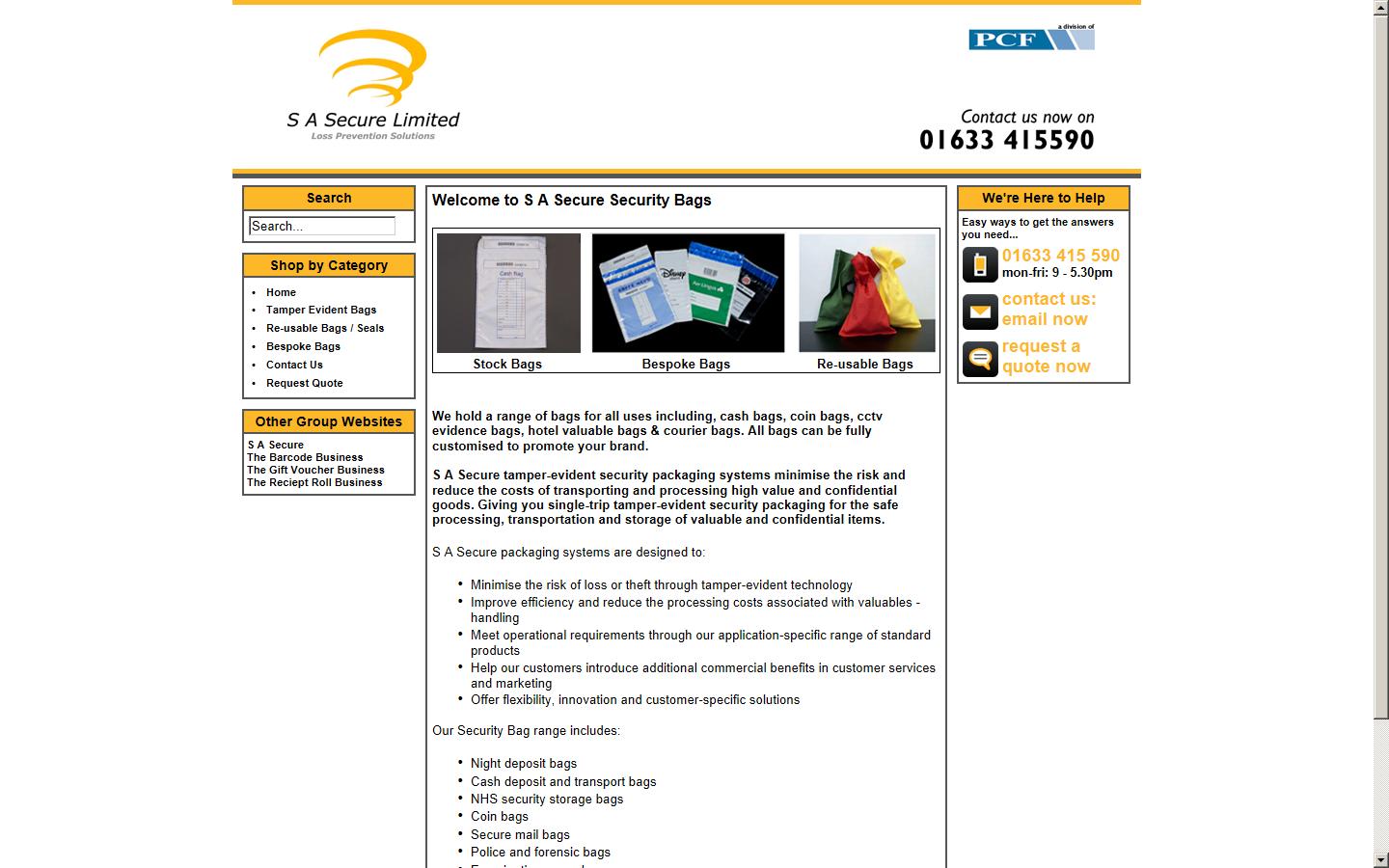 SA Secure Ltd Website