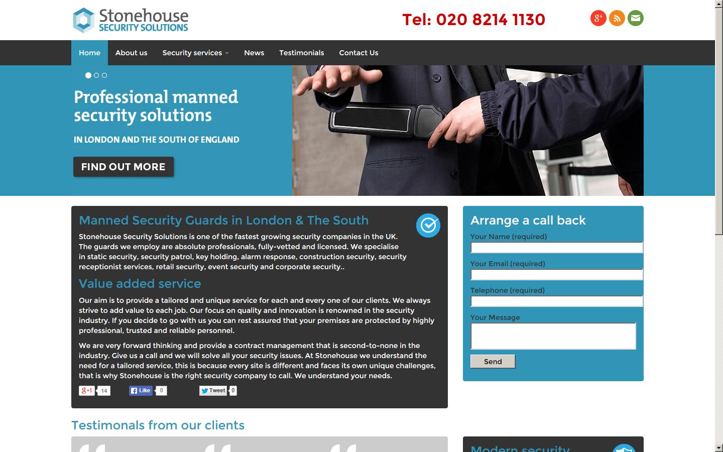 Stone House Security Guards London Website