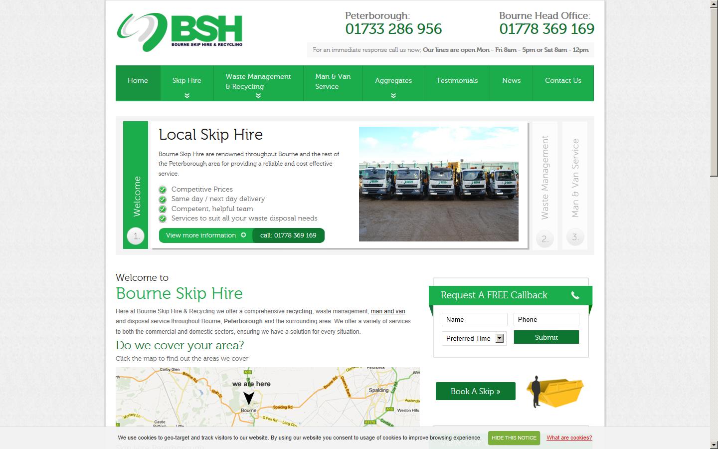 Bourne Skip Hire Website