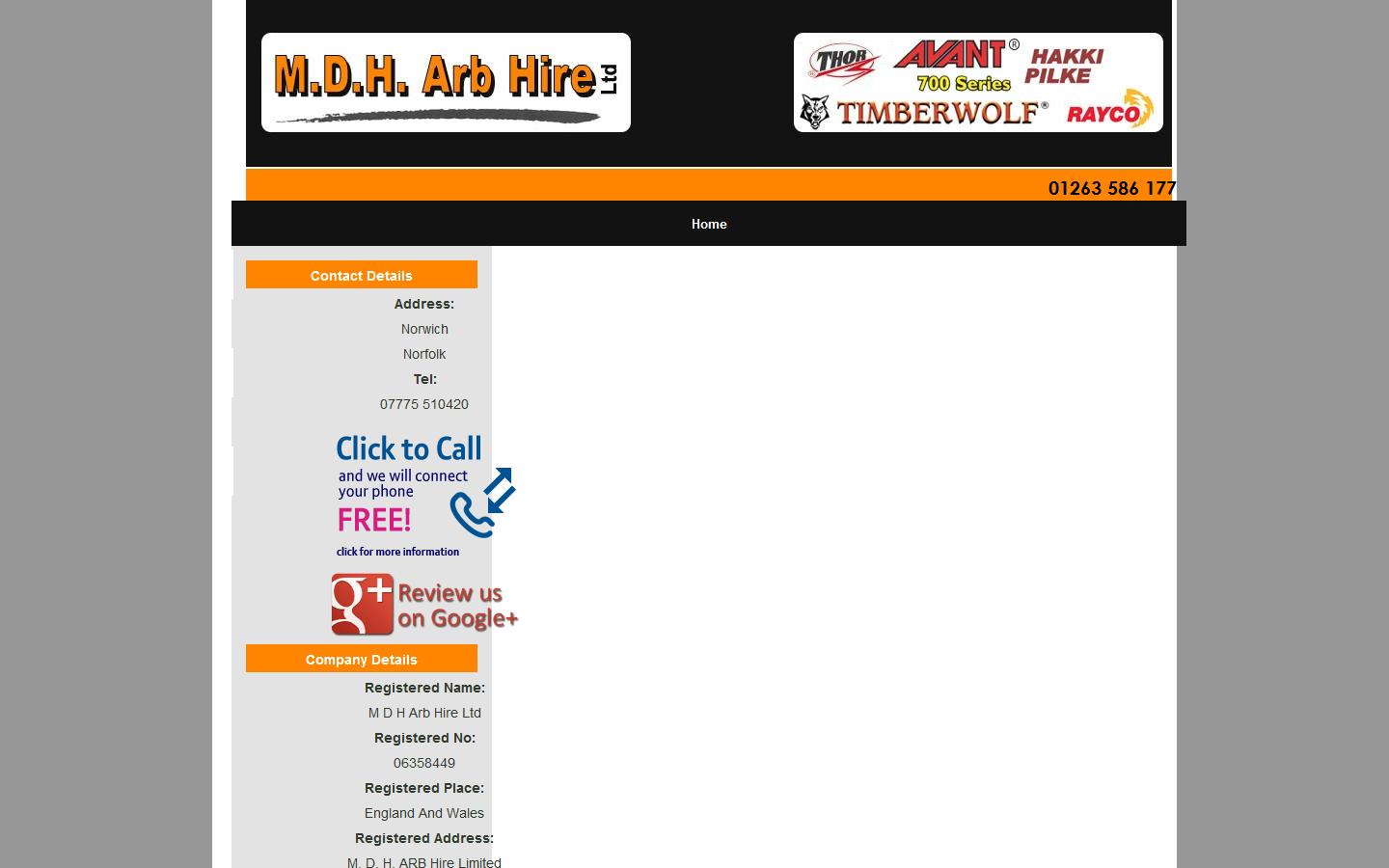 MDH Arb Hire Ltd Website