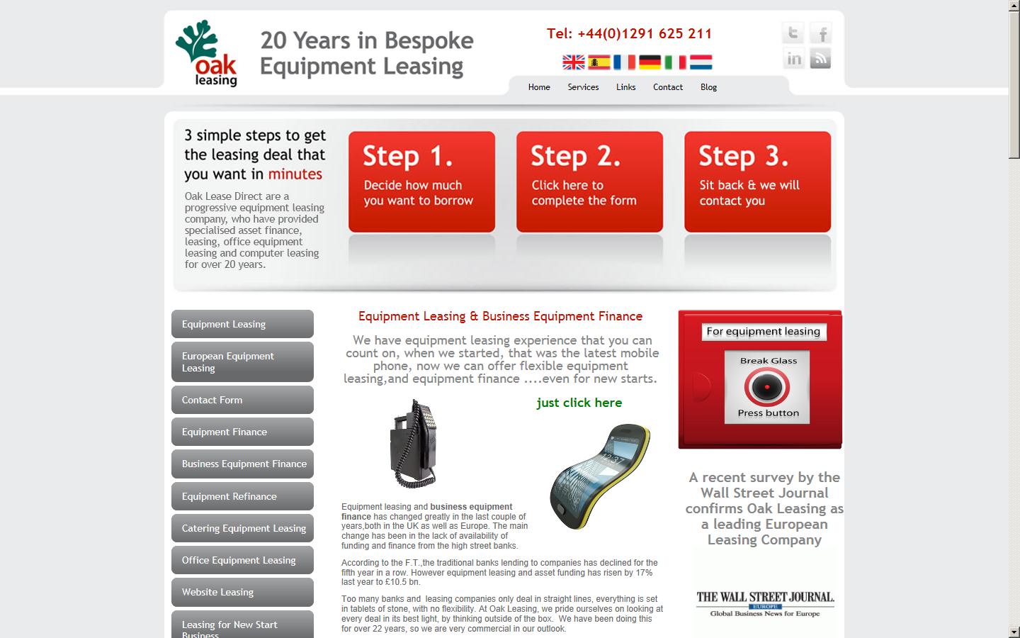 Oak Leasing Ltd Website