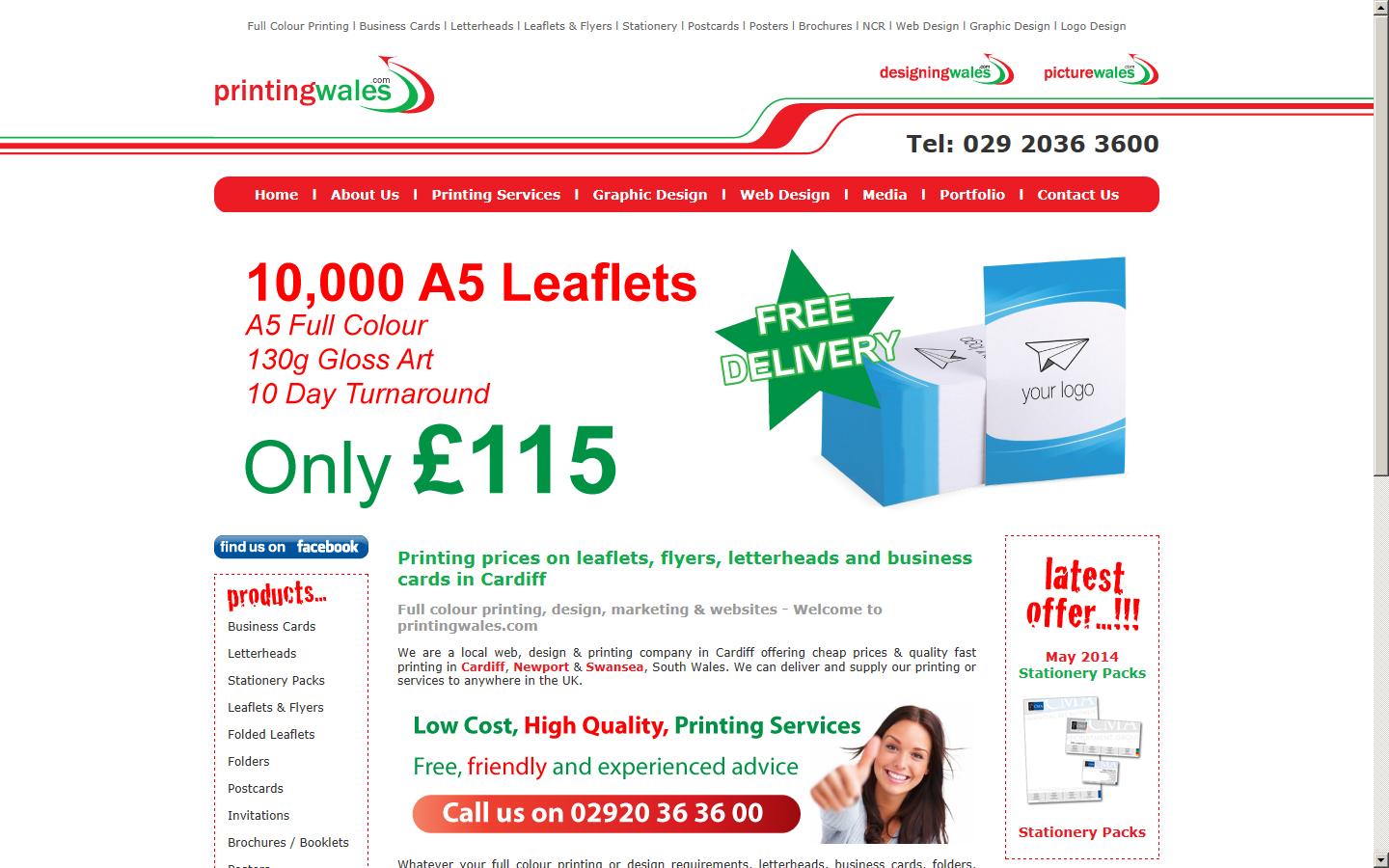 printingwales.com Website