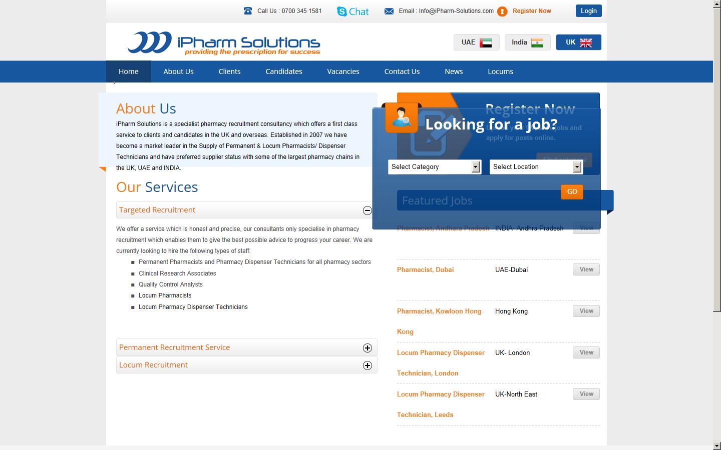 IPharm Solutions Ltd Website