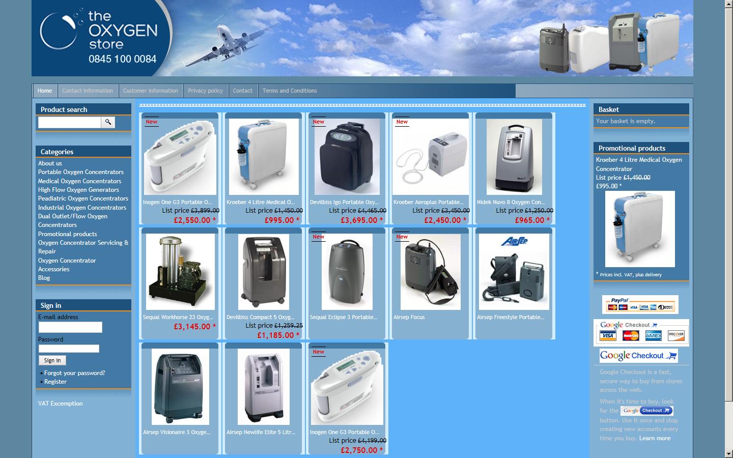Oxygen Concentrators Website