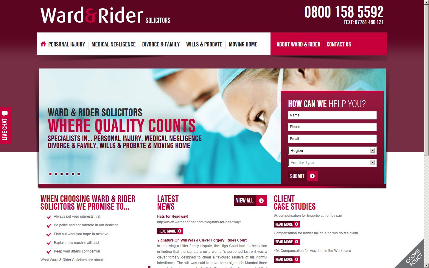 Ward & Rider Solicitors Website