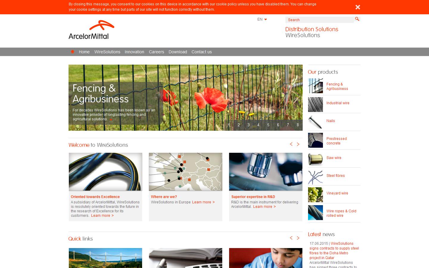 Arcelormittal Wire Solutions Website